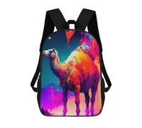 sinyumoney Colorful Camel Painting School Backpack 3D Printed Children's 17inch Backpacks Bag Bookbag for Kids Boy Girl Book Bags Kids School Bag Travel Rucksacks