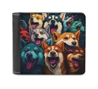sinyumoney Colorful Canine Collage 3D Print PU Leather Wallet Use Holds Bills RFID Blocking Stylish Durable Purse Craftsmanship Gifts 11.7cm*9.5cm