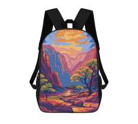 sinyumoney Colorful Canyon Landscape with Setting Sun Backpacks Kids School Backpack Fashion School Bag 3D Printed School Bag for Boys Elementary And Middle School Students 17inch