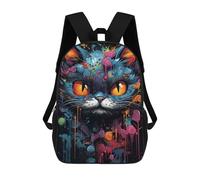 sinyumoney Colorful Cat Abstract Art Backpack School Bag Work Business College School for Men/Women 17inch