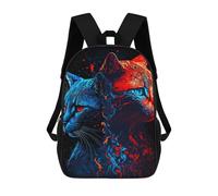 sinyumoney Colorful Cat Duo Artwork Backpack School Secondary Causal Travel High School Bags for Men/Women 17inch