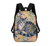 sinyumoney Colorful Cat Painting Artwork-2 Backpack 3D Printed Children's School Backpack Kids Travel Backpacks High Capacity Book Bags Children's Backpack Rucksack 17inch