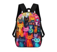 sinyumoney Colorful Cat Party School Bags Computer Rucksack for School/Work/Travel for Camping Outdoor Adventures And Daily Travel 17inch