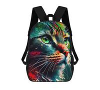 sinyumoney Colorful Cat Portrait-1 School Backpack Water Resistant Computer Rucksack for Teenage Girls Boys Women Men 17inch