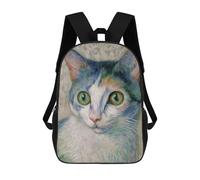 sinyumoney Colorful Cat Portrait Painting -1 Children's Backpacks 17inch School Backpack 3D Printed Bag Bookbag for Kids Travel Rucksacks Boy Girl Book Bags Kids School Bag