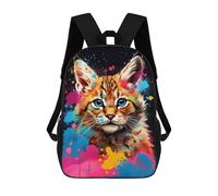 sinyumoney Colorful Cat Splash Art Backpack School Bag Business Durable Laptop Bag for Boys/Girls/Teenagers 17inch