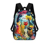 sinyumoney Colorful Cats in Fantasy Forest-1 School Backpack Water Resistant School Bag Business Backpack for Men/Women 17inch