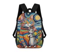 sinyumoney Colorful Cats in Fantasy Landscape Rucksack Water Resistant Computer Rucksack for Campus Outdoor Travel Sports 17inch
