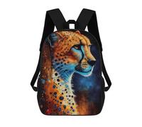 sinyumoney Colorful Cheetah Portrait School Bags Daypacks Business Backpack Water Resistant Bookbag for Boys/Girls/Teenagers 17inch