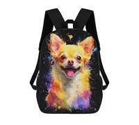 sinyumoney Colorful Chihuahua Art Print-11 Backpack School Water Resistant Travel Backpack Computer Bag - Perfect for Travel, Work And Daily Use 17inch