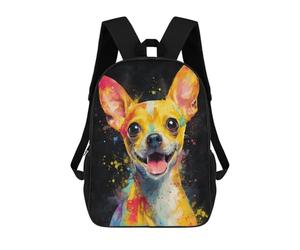 sinyumoney Colorful Chihuahua Art Print-2 Rucksack Water Resistant Travel Backpack Computer Bag for Teenage Girls Boys Women Men 17inch