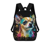 sinyumoney Colorful Chihuahua Art Print-3 School Backpack Fashion Stationery Backpack Waterproof Casual Daypacks for Men/Women 17inch