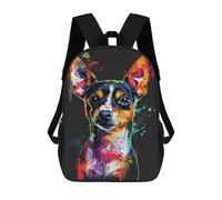 sinyumoney Colorful Chihuahua Art Print-5 School Backpack Business Laptop Rucksack Bag Unisex Casual Daypack for Men, Women & Teenage Boys 17inch