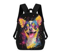 sinyumoney Colorful Chihuahua Art Print-8 Backpack School Bag High Secondary School Bags Casual Backpack - Perfect for Travel, Work And Daily Use 17inch