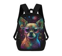 sinyumoney Colorful Chihuahua Art Print School Backpack Water Resistant School Bag Business Backpack for Girls Boys Teenage 17inch