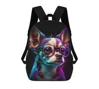 sinyumoney Colorful Chihuahua Glasses Art Children's Backpacks 17inch School Backpack 3D Printed Bag Bookbag for Kids Travel Rucksacks Boy Girl Book Bags Kids School Bag