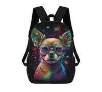 sinyumoney Colorful Chihuahua Glasses Art Print Backpack School Lightweight Airport College Students Back Pack for Campus Outdoor Travel Sports 17inch
