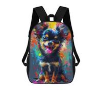 sinyumoney Colorful Chihuahua Painting Children's Backpacks School Backpack 3D Printed for Kids Travel Rucksacks Book Bags Kids 17inch School Bag