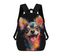 sinyumoney Colorful Chihuahua Painting Rucksack Water Resistant Travel Backpack Computer Bag for Campus Outdoor Travel Sports 17inch