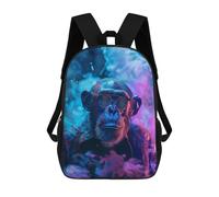 sinyumoney Colorful Chimpanzee School Bags Large Lightweight Casual Backpack- Perfect for Travel, Work And Daily Use 17inch