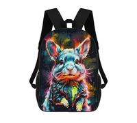 sinyumoney Colorful Chinchilla Art Backpack School Backpack Kids School Bag Large Capacity Kids Backpack for School Rucksack 3D Book Bag Gifts for Kids 17inch