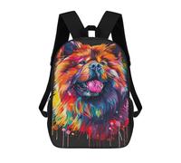 sinyumoney Colorful Chow Chow Art Print-1 Rucksack Water Resistant Travel Backpack Computer Bag for Teenage Girls Boys Women Men 17inch