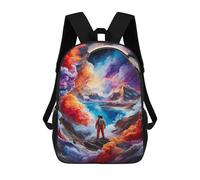 sinyumoney Colorful Cloud Space Backpacks 3D Printed School Bag Casual Kids Fashion School Bag for Boys Middle School Students School 17inch