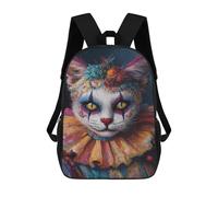sinyumoney Colorful Clown Cat Art Print School Bags School Secondary High School College Backpack Travel for Men, Women & Teenage Boys 17inch