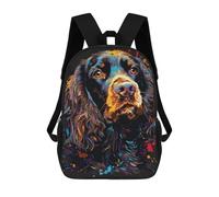 sinyumoney Colorful Cocker Spaniel Art Print-3 Backpack School Bag Lightweight Casual Daypack School Backpacks for Teenage Girls Boys Women Men 17inch