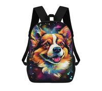 sinyumoney Colorful Corgi Art Print-1 Backpack School Bag Work Laptop Backpack Rucksack Bag for Boys/Girls/Teenagers 17inch