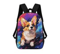 sinyumoney Colorful Corgi Art Print -3 3D Printed 17inch School Bag Children's School Backpack Travel Backpacks Casual Fashion Bag for Kids School Students