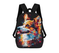sinyumoney Colorful Corgi Art Print-7 Backpack School Bag Lightweight Casual Daypack School Backpacks for School/Work/Travel 17inch