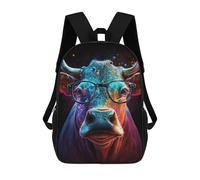 sinyumoney Colorful Cosmic Cow Glasses-3 School Backpack Secondary Causal Travel High School Bags for Camping Outdoor Adventures And Daily Travel 17inch