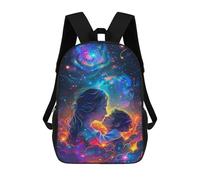 sinyumoney Colorful Cosmic Embrace Backpack Cartoon Plush Bag, 3D Backpack for Kids School Bag Birthday Gift Idea for Boys And Girls 17inch