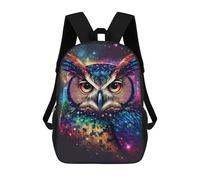sinyumoney Colorful Cosmic Owl Children's School Backpack 3D Printed for Kids Travel Rucksacks Book Bags for Boys Elementary School Students 17inch