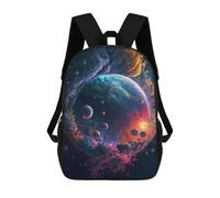 sinyumoney Colorful Cosmic Portal Children's School Backpack 3D Printed for Kids Travel Rucksacks Book Bags Kids School Bag 17inch