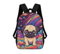 sinyumoney Colorful Cute Pug School Bags Computer Rucksack for School/Work/Travel for Girls Boys Teenage 17inch