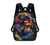 sinyumoney Colorful Dachshund Art Print-1 Backpack School Bag Lightweight Casual Daypack School Backpacks for School/Work/Travel 17inch