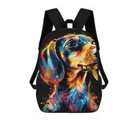 sinyumoney Colorful Dachshund Art Print-3 Rucksack School Secondary High School College Backpack Travel for Campus Outdoor Travel Sports 17inch