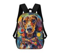 sinyumoney Colorful Dachshund Dog School Backpack Water Resistant Travel Backpack Computer Bag - Perfect for Travel, Work And Daily Use 17inch