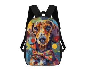 sinyumoney Colorful Dachshund Dog School Backpack Water Resistant Travel Backpack Computer Bag - Perfect for Travel, Work And Daily Use 17inch
