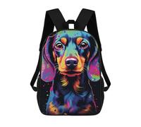 sinyumoney Colorful Dachshund Portrait -1 Backpack School Rucksack Casual Daypacks School Work Travel Bag for Camping Outdoor Adventures And Daily Travel 17inch