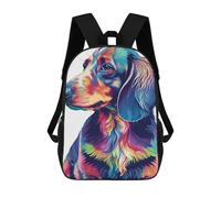 sinyumoney Colorful Dachshund Portrait Backpack School Rucksack Casual Daypacks School Work Travel Bag for Boys/Girls/Teenagers 17inch
