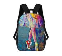 sinyumoney Colorful Dance Shoes 3D Printed School Bag Children's School Backpack Schoolbags Travel Backpacks Casual Fashion Bag for Kids School Students 17inch