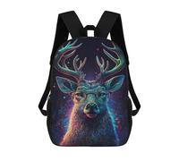 sinyumoney Colorful Deer Illustration Backpack School Travel College Rucksack Backpacks for Campus Outdoor Travel Sports 17inch