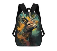 sinyumoney Colorful Deer Illustration School Backpack 3D Printed Children's 17inch Backpacks Bag Bookbag for Kids Boy Girl Book Bags Kids School Bag Travel Rucksacks