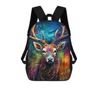sinyumoney Colorful Deer Painting-1 School Backpack Large Water Resistant Laptop Backpack for Men, Women & Teenage Boys 17inch