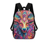 sinyumoney Colorful Deer Portrait-7 Kids Backpack, Backpack School Bag, Backpacks Kids School 3D Printed School Bags for Elementary And Middle School Students Teens Birthday Gift 17inch