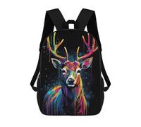sinyumoney Colorful Deer With Drips Backpack with Pocket 3D Printed Backpacks, Travel Rucksacks Book Bags Kids School Bag 17inch
