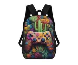 sinyumoney Colorful Desert Cactus Controller Backpack School Bag Computer Rucksack for School/Work/Travel for Boys/Girls/Teenagers 17inch